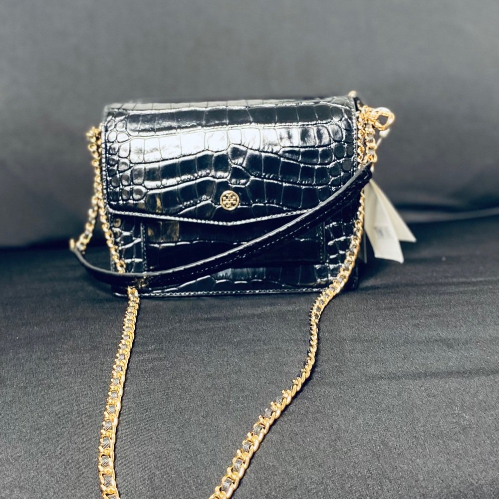 Tory Burch embossed double strap leather bag - Picture 5 of 16